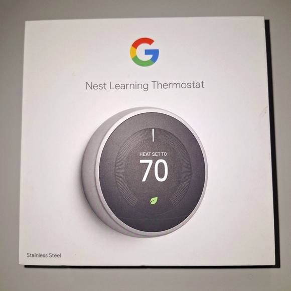 Brand New open box- Google Nest Learning Thermostat - Stainless steel - Picture 1 of 4